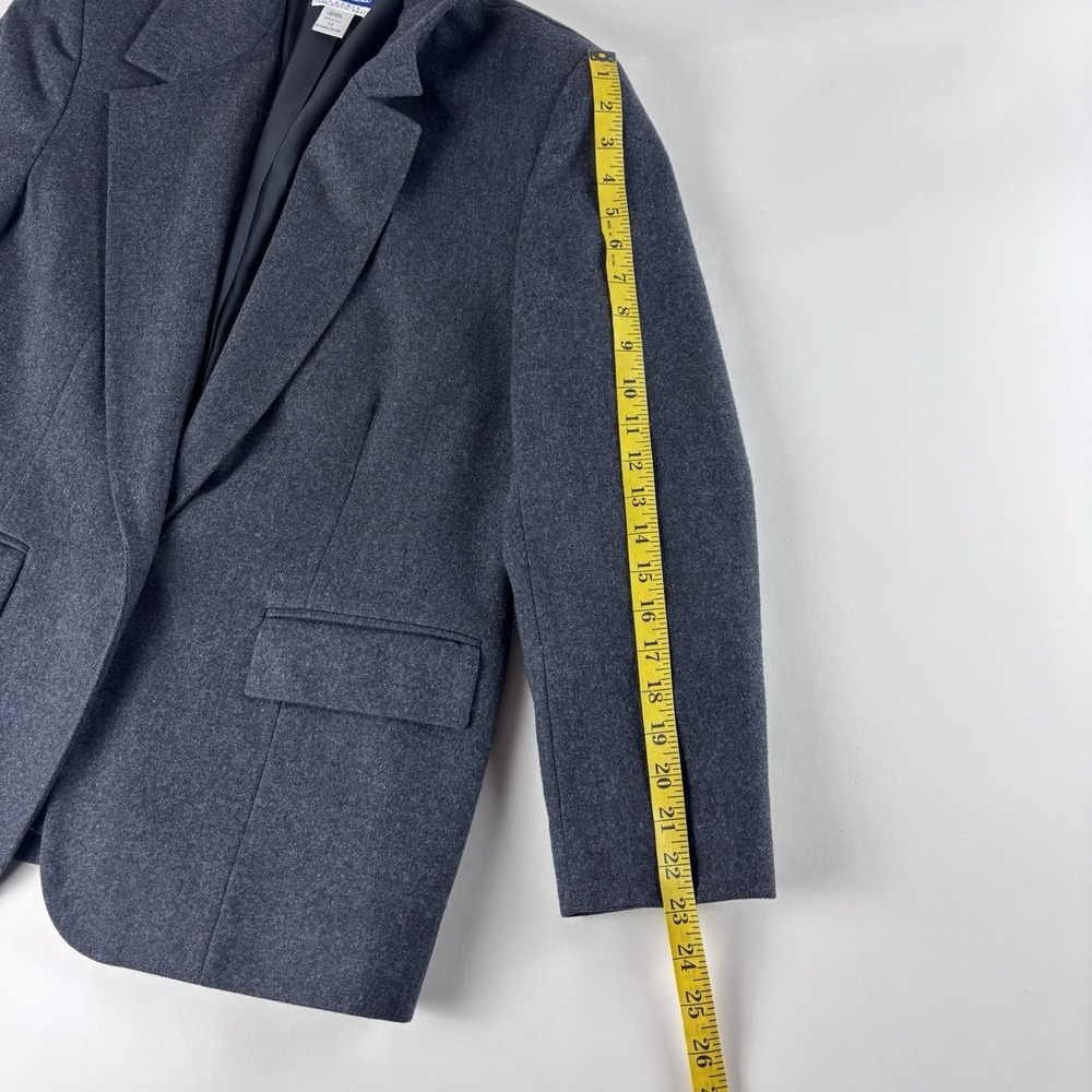 VTG Pendleton Women's Size 12 Gray 100% Wool Blazer Jacket Career One Button - Picture 8 of 12